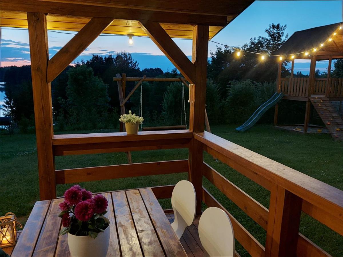 Domek Z Kominkiem Nad Jeziorem Z Jacuzzi Ogrodowym Sumowo  Eksteriør billede
